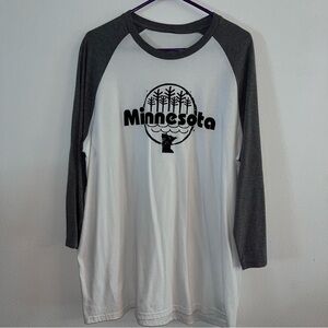 NEW no tags Minnesota Graphic Raglan Tee plus size 2X 3/4 sleeve shirt